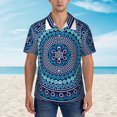 thumbnail image 2 of Fuzoiu Dot Painting Print Hawaiian Shirt for Men, Summer Beach Casual Short Sleeve Button Down Shirts, Men’s Beach Summer Shirts with Pocket,3X-Large, 2 of 7