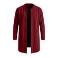 thumbnail image 6 of Abomasnow Men's Mid-Length Trench Coats Slim Fit Single Breasted High Neck Overcoat Winter Warm Windbreaker Jackets, 6 of 7
