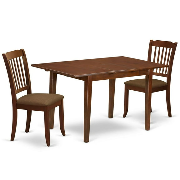 East West Furniture Dining Room Set Mahogany, PSDA3-MAH-C