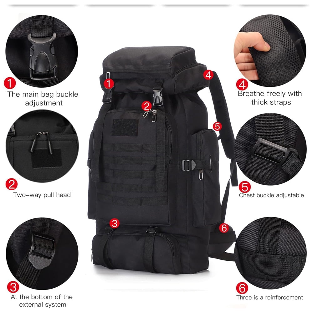 Hiking Backpack for Men 100L Camping Rucksack Expandable Waterproof Extra Large Pack Travel Daypack Outdoor Hunting Sports Bag