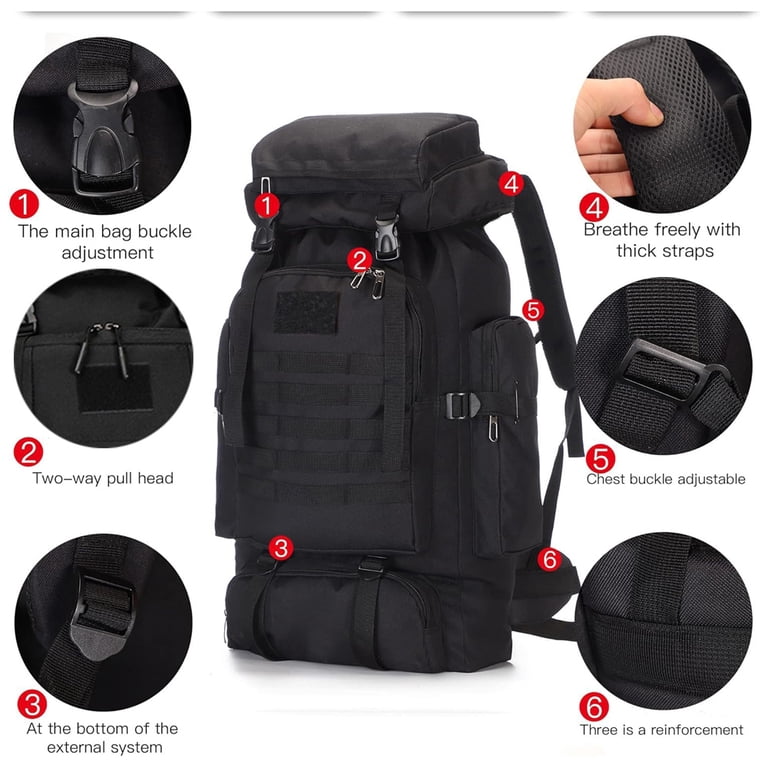 Hiking Backpack for Men 100L Camping Rucksack Expandable Waterproof Extra  Large Pack Travel Daypack Outdoor Hunting Sports Bag
