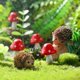 thumbnail image 4 of Accesorios de jardín de hadas salvajes Erizos de resina y setas de madera Jardín en miniatura Hada de Navidad Figuras de animales de jardín al aire libre para macetas Bonsai Decoración artesanal Hada JAMW Sencillez, 4 of 5