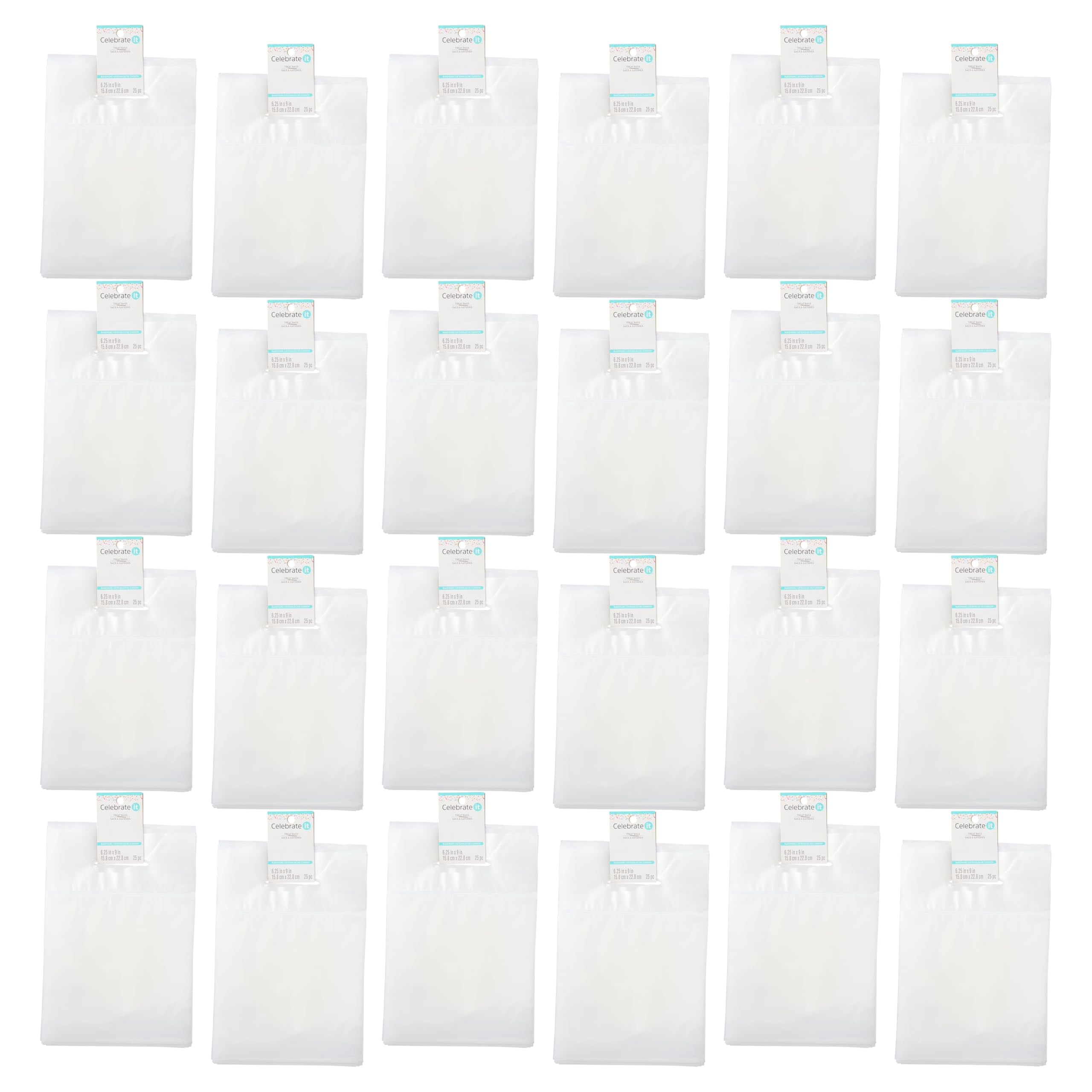 clear　2個セット Celebrate It™ 24 Packs: 600 ct. Clear Zip Treat Bags for Snack