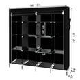 thumbnail image 4 of Ktaxon 67" Clothes Closet Portable Wardrobe Clothes Storage Rack 12 Shelves 4 Side Pockets Black, 4 of 8