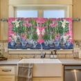 thumbnail image 2 of Yayeee Kitchen Curtains Tier Set of 2 Light Filtering 57"x36" Over Sink Window Panels, White Vibrant Flowers, 2 of 7