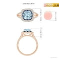 thumbnail image 4 of ANGARA Natural Cushion Aquamarine Double Halo Split Shank Two Tone Ring in 14K Rose & White Gold for Women (Size-6mm) | March Birthstone, Anniversary, Jewelry Gift for Women | Natural Aquamarine Ring, 4 of 8