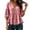 Pink, variant on Cotton Linen Peplum Shirts For Women V Neck Puff 3/4 Sleeve Babydoll Blouse Summer & Fall Casual Going Out Flowy Tee Tops