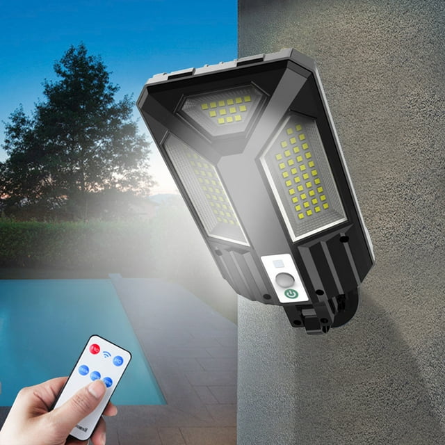 Solar Outdoor Lights Motion Sensor Solar Powered Lights IP65 3 Modes With Remote Control Wall Security Lights For Fence Yard Garden Patio Front