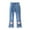Sky Blue, variant on RUTAYY Girls Pearl Bow Embroidered Jeans Wide Leg Flare Denim Pants With Elastic Waist For Toddler Kids Trouser Breathable Infants Pants