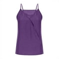 thumbnail image 4 of Summer Tank Tops For Women Plus Size Causal Loose Solid Color V-Neck Sleeveless Spaghetti strap Pullover Tops Women Camisoles Under $7 Purple M, 4 of 6