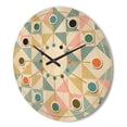 thumbnail image 3 of Designart 'Diamond Retro Pattern II' Mid-Century Modern Wood Wall Clock, 3 of 5