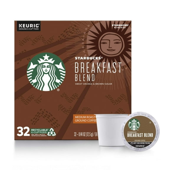 Starbucks Medium Roast K-Cup Coffee Pods Breakfast Blend for Keurig Brewers ,32 Count (Pack of 1)