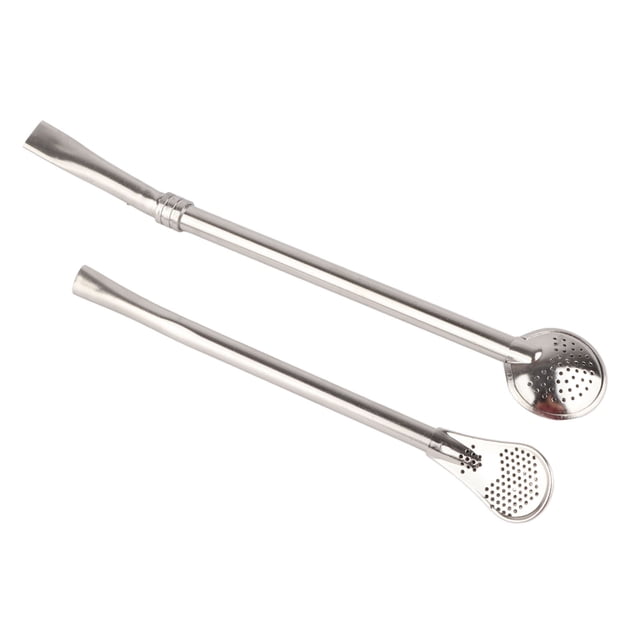 Pajita De Filtro De Cuchara, Colador De Fácil Limpieza De Acero Inoxidable, Pajita Portátil Reutilizable Para Bebidas Para Té