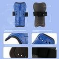 thumbnail image 3 of Buquapse 2 Pairs Kids Soccer Shin Guards Set, Shin Pads and Long Soccer Socks for Boys & Girls Ages 3-10, Breathable & Lightweight Protective Soccer Gear(Black + Blue), 3 of 6
