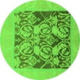 thumbnail image 1 of Ahgly Company Indoor Round Abstract Green Modern Area Rugs, 5' Round, 1 of 4