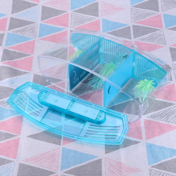 SEWCHICS Fish Tank Aquarium for Home Decor, Plastic Desktop Self-Cleaning Aquarium with 3-Grid Design