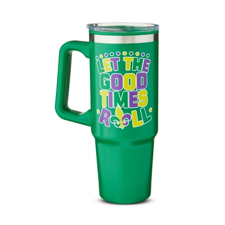 Mardi Gras Green Stainless Steel Tumbler, 29 oz, by Way To Celebrate