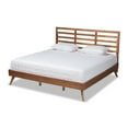 thumbnail image 2 of Baxton Studio Shiro Mid-Century Modern Ash Walnut Finished Wood King Size Platform Bed, 2 of 6