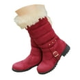 thumbnail image 3 of YLYL Snow Boots for Women Fur Fashion Classic High Top Warm Padded Low Heel Round Toe Boots, 3 of 9