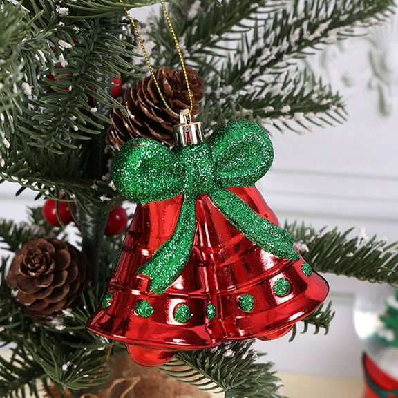 Zenithome Christmas Train Bell Ornament, Plastic Hanging Pendant for Holiday Tree Decorations, Festive Party Props & Gift Box Accessories