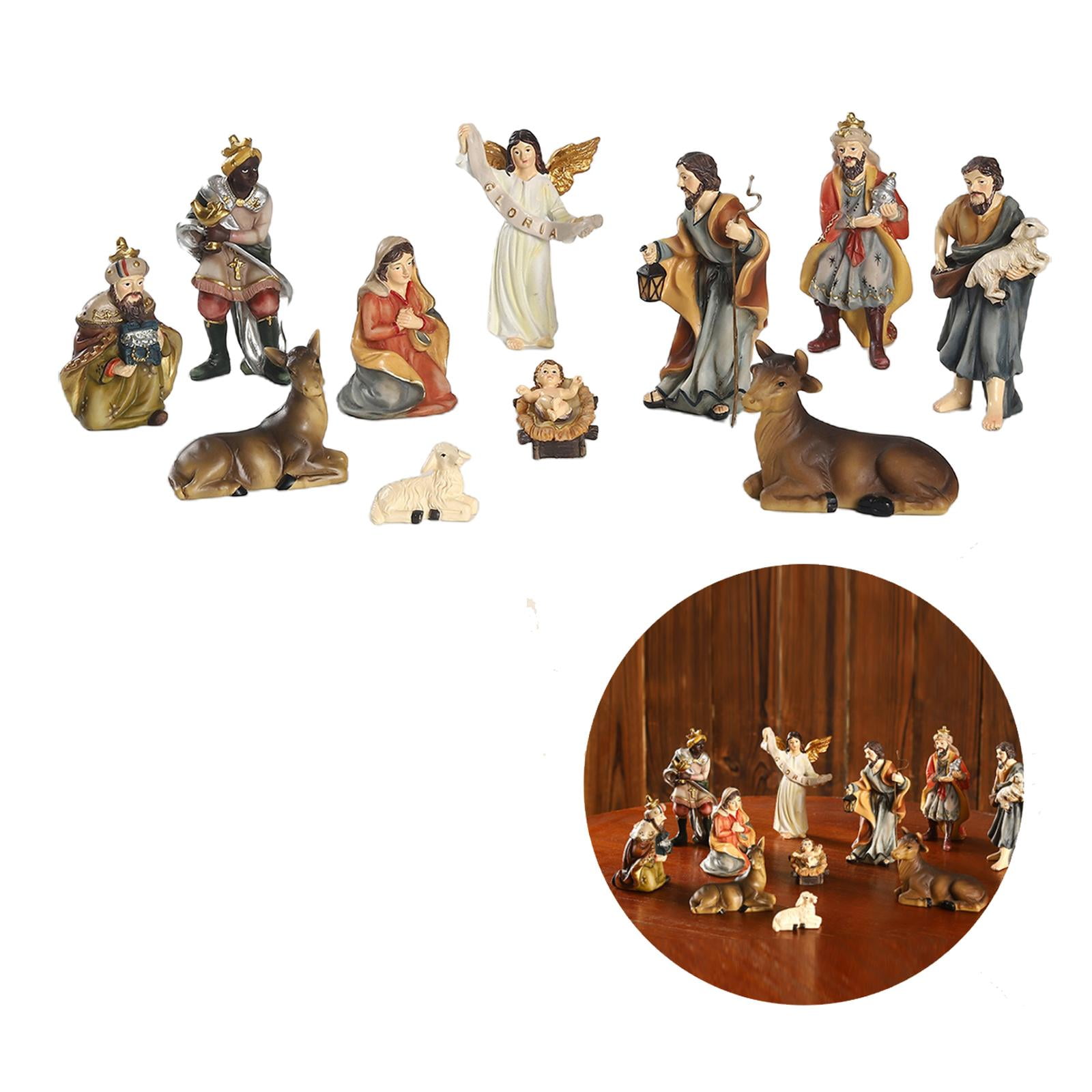 Small Christmas Resin Nativity Scene Figurines Statue Decor Decoration