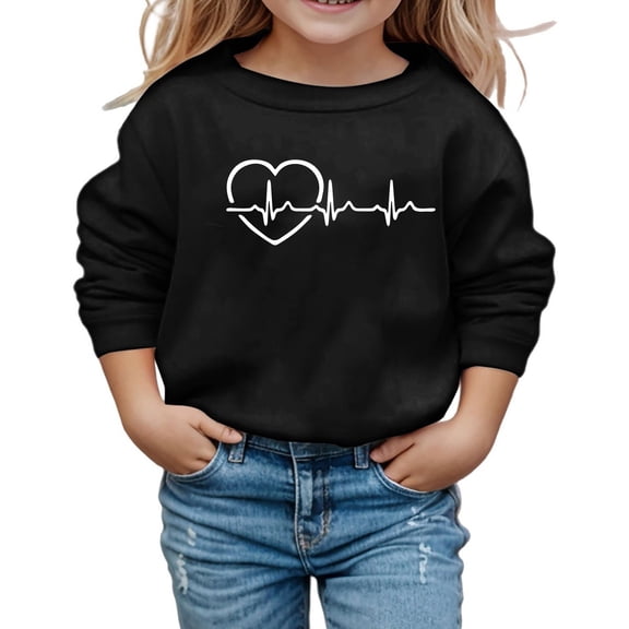 Byoo Toddler Girls Graphic Sweatshirt Casual Long Sleeve Crew Neck Pullover Sweatshirt