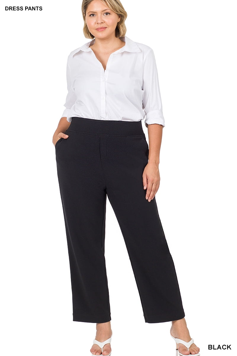 ShopWonder Plus Size Dress Pants for Women Stretch Pull On Flare Pants  Pockets Dressy Business Casual Work Pants, Grey, X-Large : :  Clothing, Shoes & Accessories