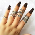 thumbnail image 3 of Boho Triangle Midi Finger Rings Jewelry Set Vintage Punk Carved, 3 of 5