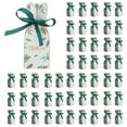 thumbnail image 2 of 50 cajas de dulces para bodas, regalos de fiesta, cajas de regalo de cumpleaños con cinta y hojas verdes., 2 of 14