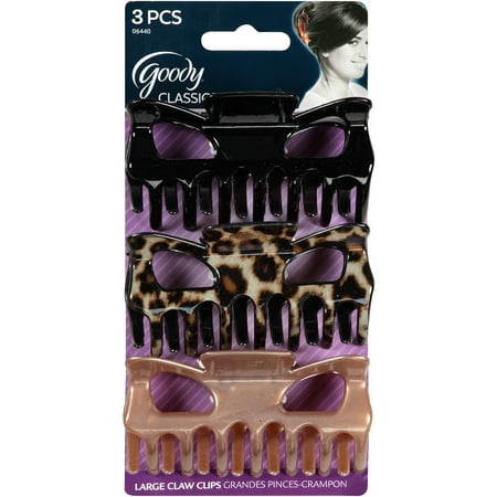 Goody Classics Large Claw Clips, 06440, 3 count