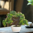 thumbnail image 2 of Artificial Flower Bouquet Arrangement | Realistic Plastic Faux Potted Plant Decoration | Indoor Vase Centerpiece | Home Office Living Room Table Decor | 23x10x21cm, 1 Piece, Pink/Orange/Yellow, 2 of 6