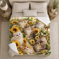 thumbnail image 5 of Garden Kitten Cluster Sunflower Portrait, Festive Pet Portrait Pattern, Warm Flannel Blanket for Living Room and Bedroom, Cat Lovers Christmas Gift, Pet Lover Home Decor, 5 of 9