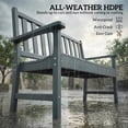thumbnail image 4 of Outsunny 2-Person Outdoor Bench, HDPE Weatherproof Garden Bench, Grey, 4 of 10