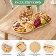thumbnail image 3 of Large Wood Cheese Board Set with Knives Set for 8-10 People, 23x11.6 Inch Cheese Platter with Compartments, Serving Tray for Party, Housewarming Gift, 3 of 5