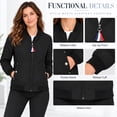 thumbnail image 4 of Smawell Women's Bomber Jacket, Lightweight Zip Up Casual Jacket with Ribbed Cuffs and Side Pockets for Everyday Streetwear, 4 of 7