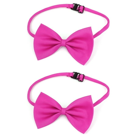 Unique Bargains Cat Dog Puppy Pet Adjustable Collar Clothes Bowtie Bow Tie Necktie Fuchsia 2