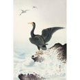 thumbnail image 3 of Koson, Ohara 13x18 Black Modern Framed Museum Art Print Titled - Red mask cormorant on rock, 3 of 5