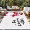 thumbnail image 2 of Valentine's Day Outdoor Rug for Patio/Deck/Porch, Non-Slip Large Area Rug 5 x 8 Ft, Red Flamingos Roses Love Romance White Indoor Outdoor Rugs Washable Area Rugs, Reversible Camping Rug Carpet Runner, 2 of 8
