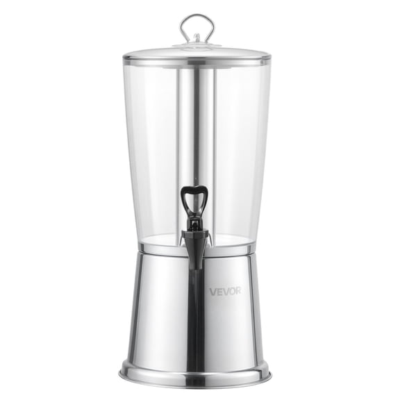 Drink Dispenser 2.1 Gal Beverage Dispenser with Spigot and Ice Chamber, Food-Grade PC Transparent Juice Container for Parties, Hotels, and Restaurants, No-Drip Design and Easy Clean