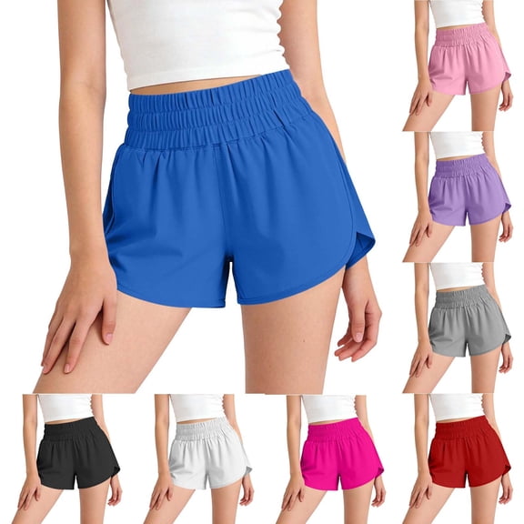 YTCAMLO Womens Flowy Running Shorts Summer Elastic High Waisted Tennis Shorts Moisture Wicking Side Split Soccer Gym Active Shorts