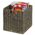 thumbnail image 3 of mDesign Seagrass Woven Kitchen Basket Organizer, Handles, 4 Pack, Black Wash, 3 of 7