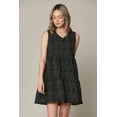 thumbnail image 2 of Made by Johnny Women's Casual Sleeveless V-Neck Loose Flowy Swing Shift Dress XL BLACK_POLKA, 2 of 5