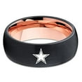 thumbnail image 2 of Rose Gold Tungsten Wedding Ring,Football Inspired Wedding Ring,Black Tungsten Ring,Galaxy Star Wedding Ring,Comfort fit, 2 of 3