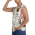 thumbnail image 3 of Lsque Hand Drawn Animals Print Men's Cotton Blend Sleeveless Muscle Shirts (S-3XL)- Moisture Wicking, Odor Protection, UPF 30+,XX-Large, 3 of 8