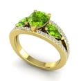 thumbnail image 2 of 2.00 Carat Latest Pear Cut Peridot Gemstone & Natural Diamond Proposal Ring for Women Solid 14K Yellow Gold Size 7.5 by Diamond-Capitals, 2 of 8