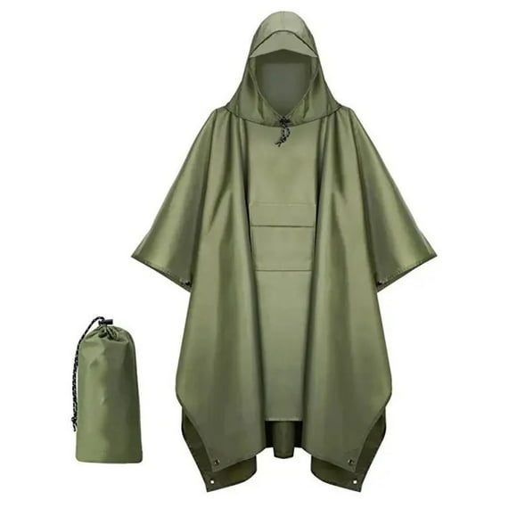 Waterproof Rain Poncho Women Men Lightweight Breathable Rain Cape 3 in 1 Multifunctional Raincoat Rain Cover Rain Poncho for Hiking and Camping Navy Blue