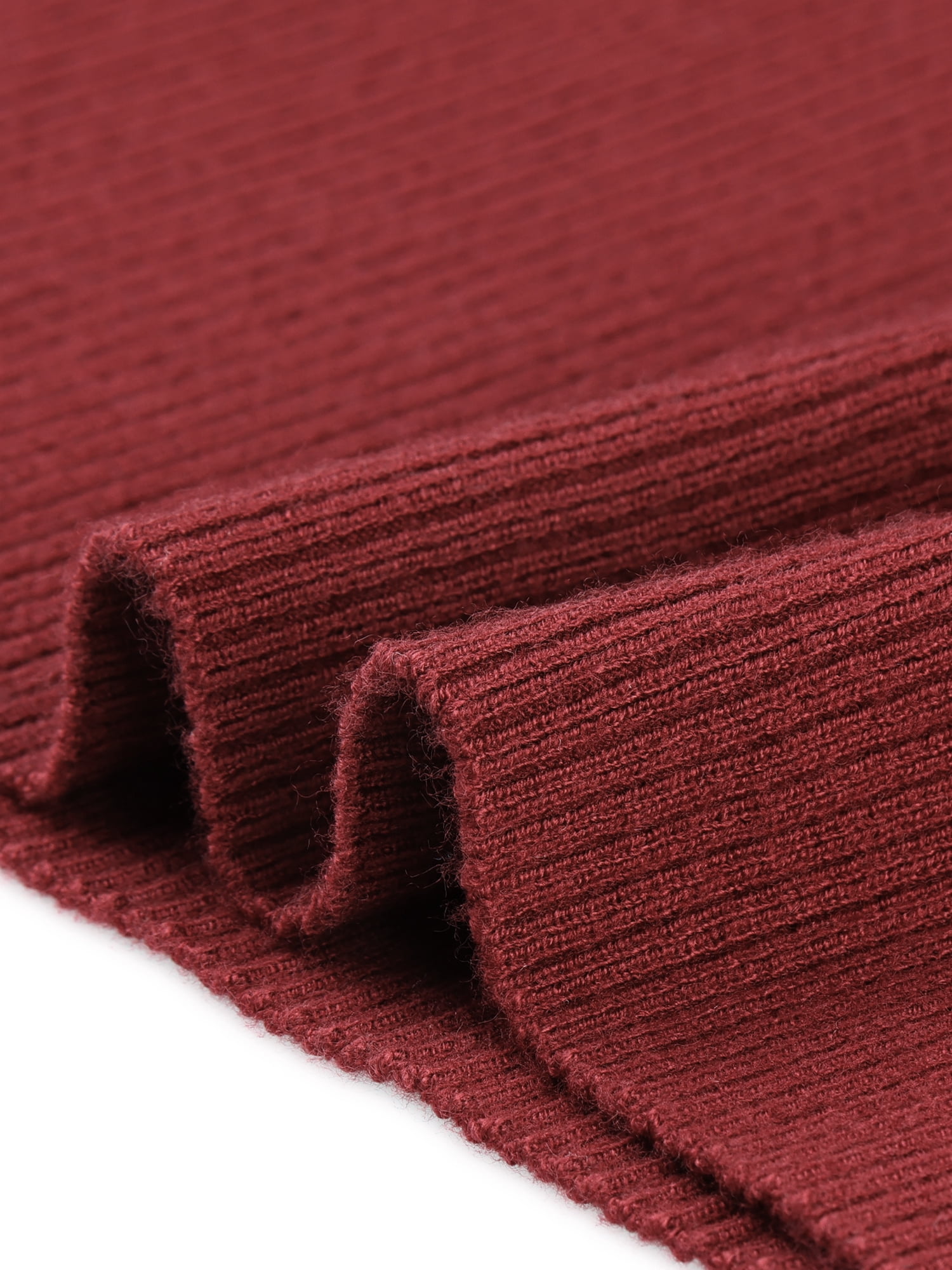 Unique Bargains Women's Ruched Drawstring Side Slit Knit Bodycon Sweater Dress M Wine Red