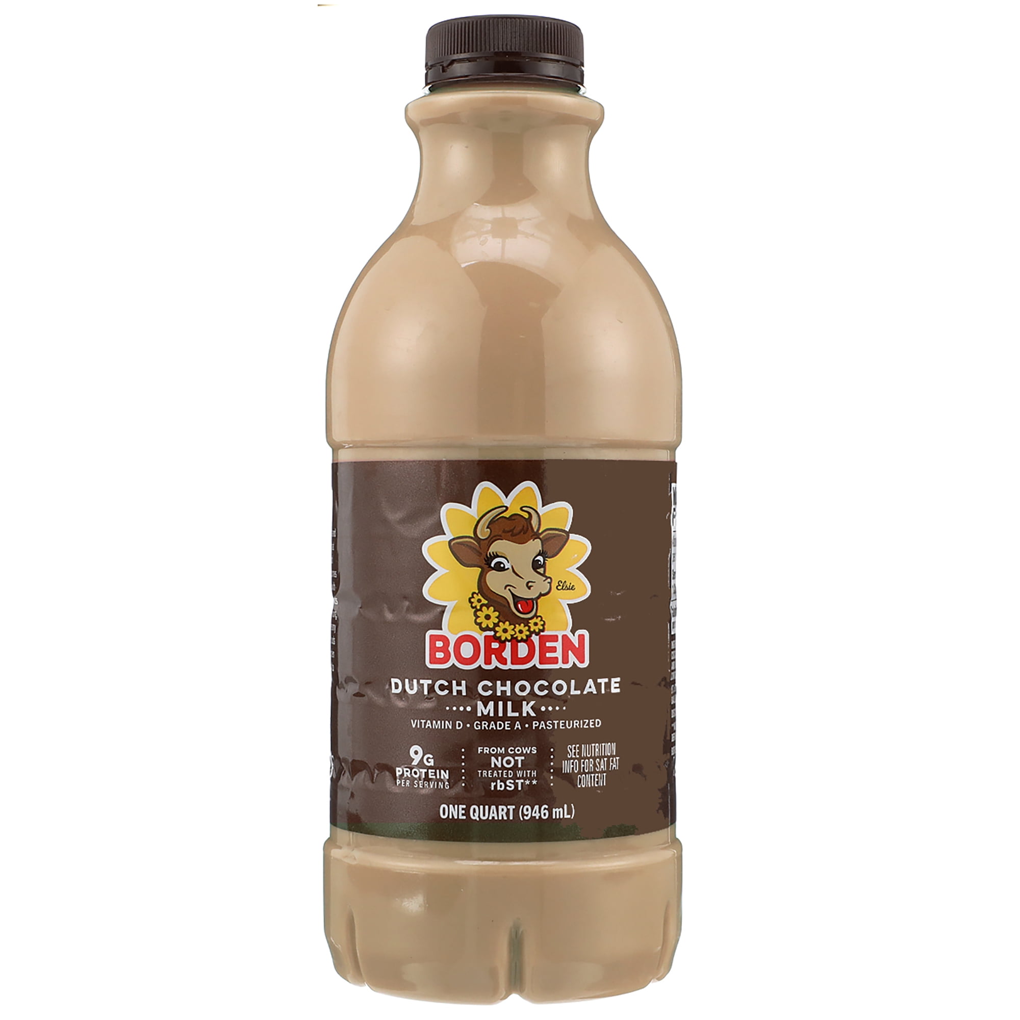 Borden Dutch Chocolate Milk, 1 Quart Bottle, Liquid, Refrigerated, Contains Dairy
