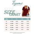 thumbnail image 4 of TIYOMI Plus Size Tunics For Women 2X Leopard Shirts Casual Summer Short Sleeve Wine Red V Neck Tops Color Block Blouses 2XL 18W 20W, 4 of 4