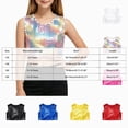 thumbnail image 4 of xaweyi Sparkly Girls Sleeveless Off Shoulder Short Top Solid Tone Glitter Dance Shirt for Night Party Stage Wear,Sizes 15-18 Years, 4 of 5